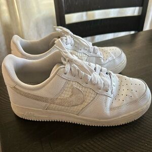 Nike Air Force 1 White Leather Sneakers